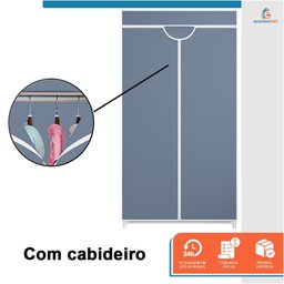 Guarda Roupa Dobrável Portátil Multiuso Organizador de Roupas Cinza - StaremCasa - 5