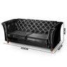 Sofá + Poltrona Decorativa Chesterfield Capitone Art Estofados Portinari Corino Preto - 3