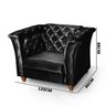 Sofá + Poltrona Decorativa Chesterfield Capitone Art Estofados Portinari Corino Preto - 4