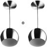 Kit 2 Lustres Pendente Bola Pequena Alumínio 15cm Escovado - 1