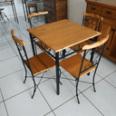 Ver imagem 2 de Conjunto Mesa com 4 Cadeiras de Coração em Madeira de Demolição e Ferro Sudeste Rústico