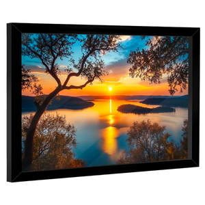 Quadro Decorativo Pôr do Sol no Lago