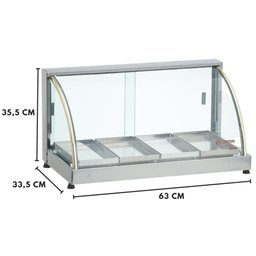 Estufa Ouro Curva Vitrine 4 Bandejas Para Salgado Expositor Aquecedor - Edanca 220 V - 2