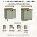 Ver imagem 5 de Balcão Gourmet Cantinho do Café com Tampo Modelo Americano Verde/Mint/Ébano Fosco