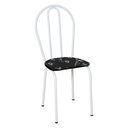 Ver imagem 4 de Kit 8 Cadeiras de Cozinha Texas Estampado Preto Florido Pés de Ferro Branco - Pallazio