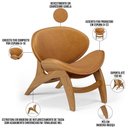 Ver imagem 4 de Kit 2 Poltronas Decorativa Orgânica Sala Living Kadosh L02 Couríssimo Canela