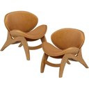 Ver imagem 1 de Kit 2 Poltronas Decorativa Orgânica Sala Living Kadosh L02 Couríssimo Canela