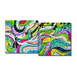Conjunto com 2 Lindos Quadro Decorativo Originais Pintados a Mão Medindo 73x136 Cm - 3