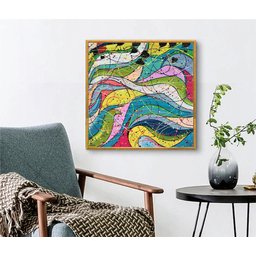 Conjunto com 2 Lindos Quadro Decorativo Originais Pintados a Mão Medindo 73x136 Cm - 5