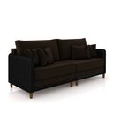 Ver imagem 5 de Sofá Montecarlo 2 Lugares 212cm Veludo/pu Marrom/preto