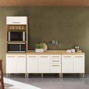Ver imagem 2 de Conjunto de Cozinha Aria Modulado com 8 Portas 2 Gavetas Freijo/off White