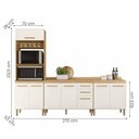 Ver imagem 4 de Conjunto de Cozinha Aria Modulado com 8 Portas 2 Gavetas Freijo/off White