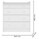 Ver imagem 6 de Guarda Roupa Infantil Doce Sonho 3 Portas de Bater 2 Gavetas MDP Branco Brilho com Cômoda Qmovi