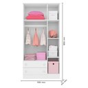 Ver imagem 2 de Guarda Roupa Infantil Doce Sonho 3 Portas de Bater 2 Gavetas MDP Branco Brilho com Cômoda Qmovi