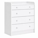 Ver imagem 3 de Guarda Roupa Infantil Doce Sonho 3 Portas de Bater 2 Gavetas MDP Branco Brilho com Cômoda Qmovi
