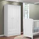 Ver imagem 5 de Guarda Roupa Infantil Doce Sonho 3 Portas de Bater 2 Gavetas MDP Branco Brilho com Cômoda Qmovi