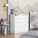 Ver mais imagens de Guarda Roupa Infantil Doce Sonho 3 Portas de Bater 2 Gavetas MDP Branco Brilho com Cômoda Qmovi