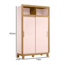 Ver imagem 4 de Guarda-roupa de Bebê Flora 2 Portas 2 Gavetas Rosa Acetinado - Qmovi
