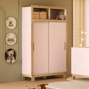 Ver imagem 2 de Guarda-roupa de Bebê Flora 2 Portas 2 Gavetas Rosa Acetinado - Qmovi