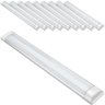 Kit 10 Luminaria Sobrepor Tubular Led Slim 40w 120cm Calha - 1