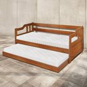 Ver imagem 4 de Sofá E Cama Solteiro Auxiliar De Madeira Maciça Atraente Castanha
