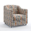 Ver imagem 1 de Poltrona Decorativa Para Sala de Estar Alya Sued Estampado Laranja Aradecor