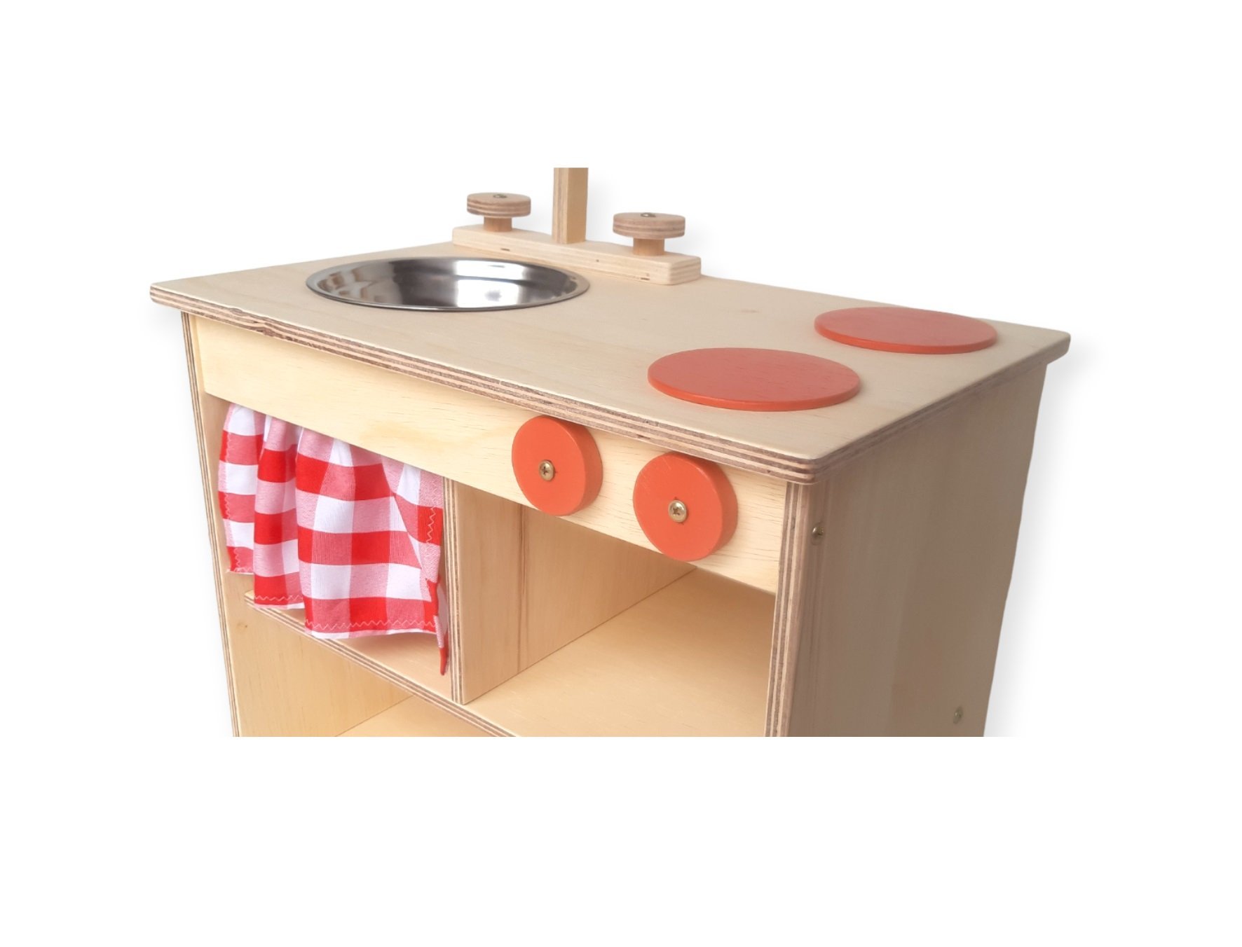 Cozinha infantil de madeira vermelha com botijão – Ateliê de madeira - 4