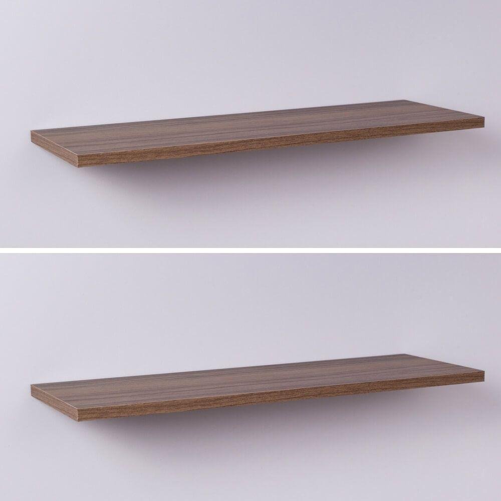 Kit com 2 Prateleiras 40 X 20cm Suporte Invisivel - Cor Madeira Escura ...
