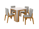 Ver imagem 2 de Conjunto de Mesa com 4 Cadeiras Opera Marrom/Marromle/Off White
