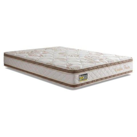 Colchão Queen Molas Ensacadas D33 Double Face 158x198x27cm Bege e Branco Hellen