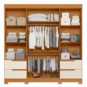Ver imagem 3 de Guarda Roupa Casal Vivacce 4 Portas e 4 Gavetas Cinamomo/off White com Espelho - Móveis Albatroz
