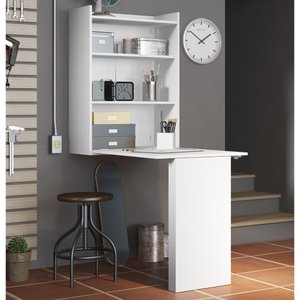Mesa Dobrável Multiuso Armário de Parede Branco