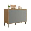 Ver imagem 2 de Balcão de Cozinha 120 cm Colors 3 Portas 2 Gavetas Freijó/Moss - Kits Paraná