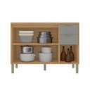 Ver imagem 3 de Balcão de Cozinha 120 cm Colors 3 Portas 2 Gavetas Freijó/Moss - Kits Paraná