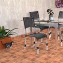 Ver imagem 2 de Kit 6 Cadeiras Alumínio Área Varanda Jardim Fibra Tabaco