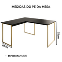 Ver imagem 4 de Mesa em L para Estudos e Home Office 120x90 cm Max - Preto/Dourado