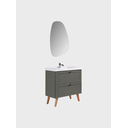 Ver imagem 5 de Gabinete para Banheiro com Cuba e Espelho Organico 80cm Retro Mdf Verde Milano - On Móveis