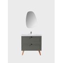Ver imagem 4 de Gabinete para Banheiro com Cuba e Espelho Organico 80cm Retro Mdf Verde Milano - On Móveis