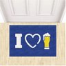 Tapete Capacho Decorativo I Love Chopp Eu Amo Cerveja 60x40.:azul Royal - 1