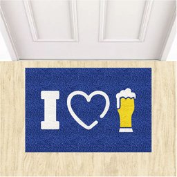 Tapete Capacho Decorativo I Love Chopp Eu Amo Cerveja 60x40.:azul Royal - 1 Tapete Capacho Decorativo I Love Chopp Eu Amo Cerveja 60x40.:azul Royal - 1