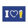 Tapete Capacho Decorativo I Love Chopp Eu Amo Cerveja 60x40.:azul Royal - 2