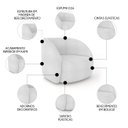 Ver imagem 5 de Sofá 3 Lugares Orgânico 240cm e Poltrona Zion M22 Linho Branco - Mpozenato
