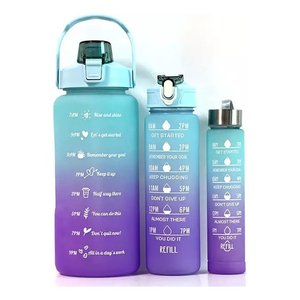 Garrafa de Água Kit 3 Squeeze Anti Vazamento Cor Verde/roxo