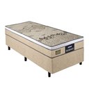 Ver imagem 1 de Cama Box Solteiro Colchão Espuma D33 Fort Gazin 88x188x59cm Bege/branco