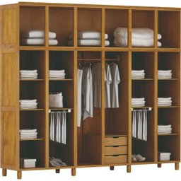 Guarda-Roupa Casal com Espelho 12 Portas 3 Gavetas Grécia  - 2