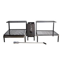 Parrilla Rústica Alvenaria Grelha Argentina e Uruguaia com Caixa Firebox 115cm - 1