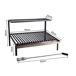 Parrilla Rústica Alvenaria Grelha Argentina e Uruguaia com Caixa Firebox 115cm - 2