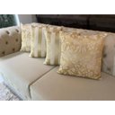 Ver imagem 6 de Kit 4 Capas de Almofadas Floral e Listrado Dourado 45cmx45cm