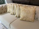 Ver imagem 6 de Kit 4 Capas de Almofadas Floral e Listrado Dourado 45cmx45cm