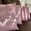 Ver imagem 4 de Kit 4 Capas de Almofadas Composê Medalhão e Listrado Rosa Retrô 45x45cm